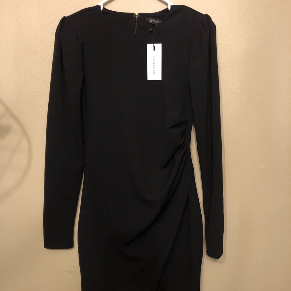 New Dynamite Wrap Long Sleeve Dress